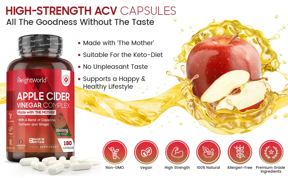 1860mg 180 Apple Cider Vinegar Tablets