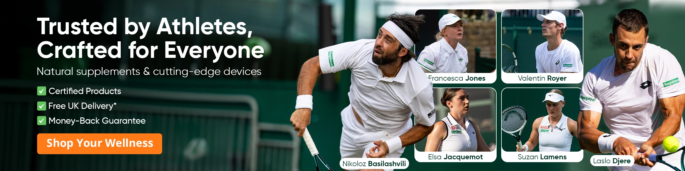 Homepage banner with player fuelled by weightworld