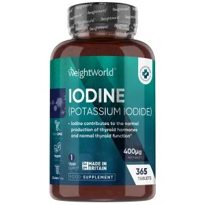 Bottle of WeightWorld iodine tablets