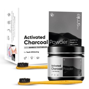 mysmile Activated Charcoal Powder with Bamboo Toothbrush