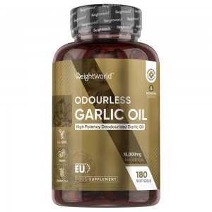 Bottle of WeightWorld Odourless Garlic Oil Softgels