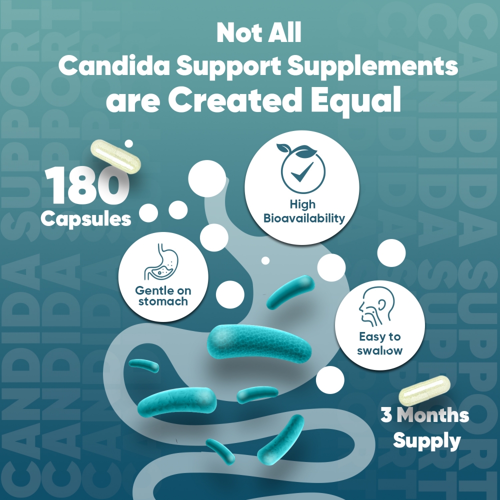 Revolutionary formula of our easy-to-swallow Candida Support probiotic capsules