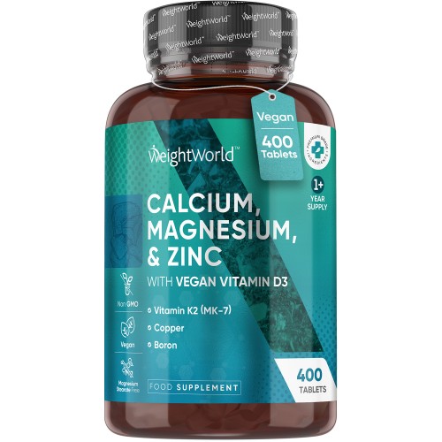 Calcium, Magnesium and Zinc with Vitamin D3 - 400 Tablets - Wellness Supplement