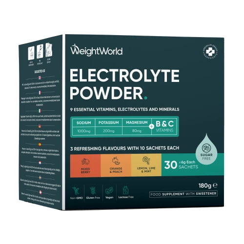 Electrolyte Powder Packets  30 Sachets 3 Flavours  WeightWorld