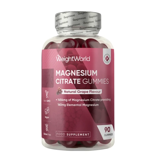 Magnesium Citrate Gummies - 160mg 90 Gummies - Magnesium Citrate Extract - 1.5-month supply