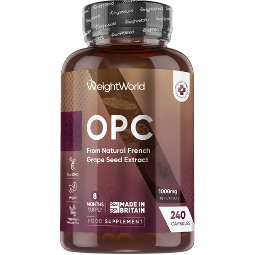 OPC (French Grape Seed Extract) Capsules  500 mg 240 Capsules  For Overall Health  WeightWorld UK