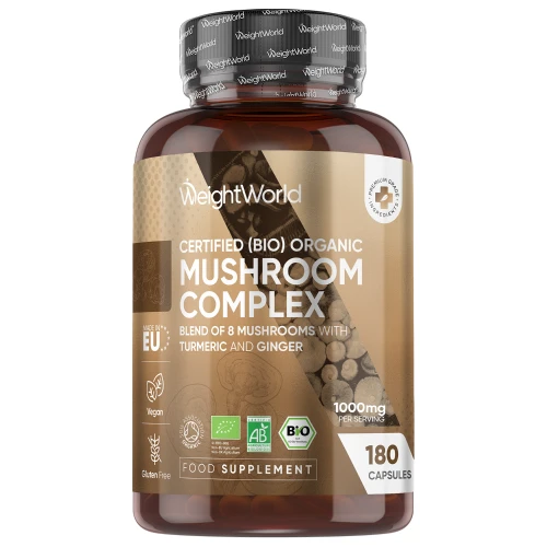 Organic Mushroom Complex – Natural Immunity Supplement - 180 Capsules