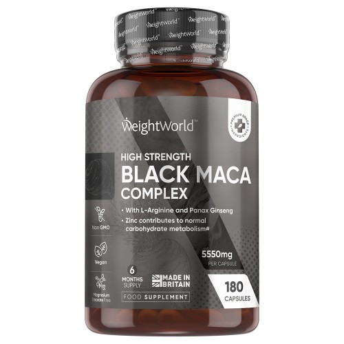 Black Maca Root Complex  5500mg 180 Capsules  WeightWorld