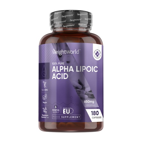 Alpha Lipoic Acid Capsule Supplement  180 Capsules  WeightWorld