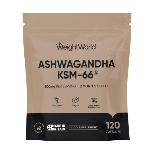 Ashwagandha KSM-66 Capsules  500mg 120 Capsules  WeightWorld