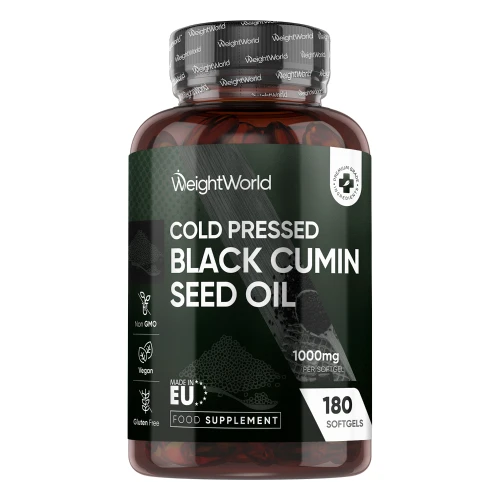Weightworld Black Cold Pressed Cumin Seed Oil Capsules 1000Mg 180 Softgels