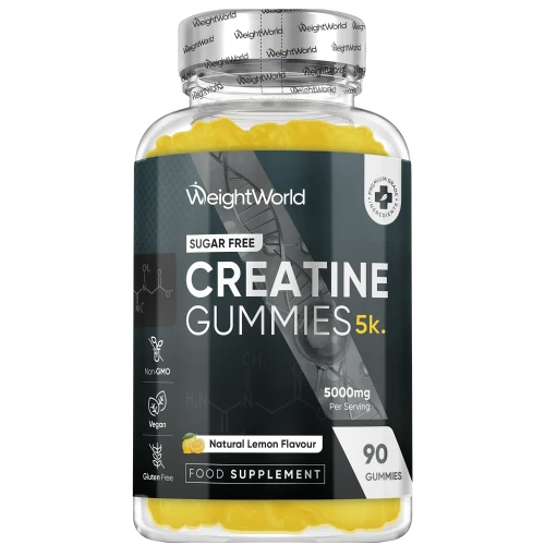Creatine Gummies  3000mg 90 Lemon-Flavoured Gummies  WeightWorld