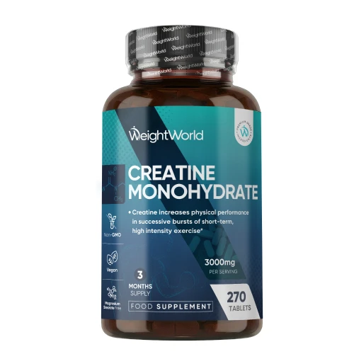 Creatine Monohydrate Tablets  3000mg 270 Tablets  WeightWorld UK