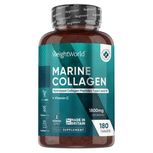 Weightworld Marine Collagen Tablets 1800 Mg 180 Tablets Ideal For Skin, Bones And Joints Uk
