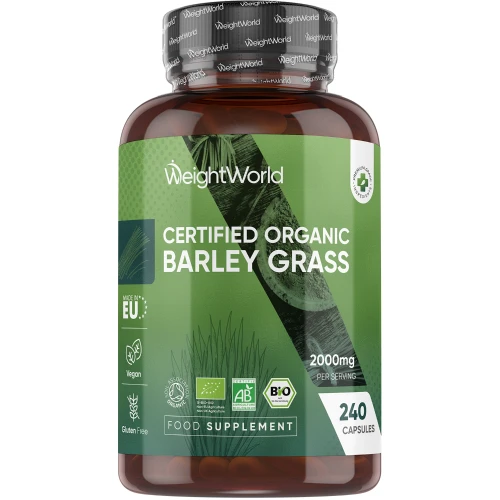 Organic Barley Grass Capsules  2000 mg 240 Capsules  WeightWorld