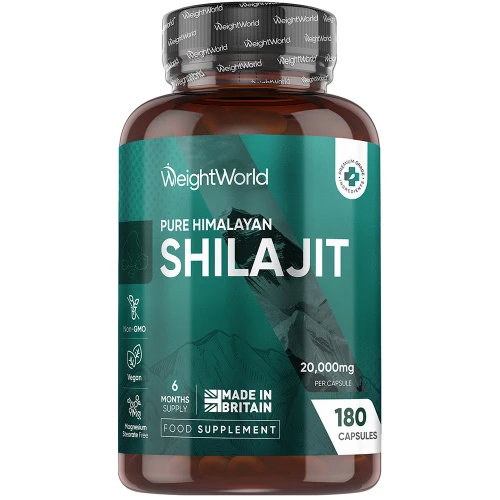 Pure Himalayan Shilajit  20,000mg 180 Capsules  WeightWorld UK