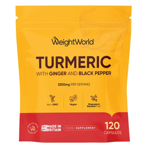 Turmeric with Ginger and Black Pepper  3200mg 120 Capsules  WeightWorld