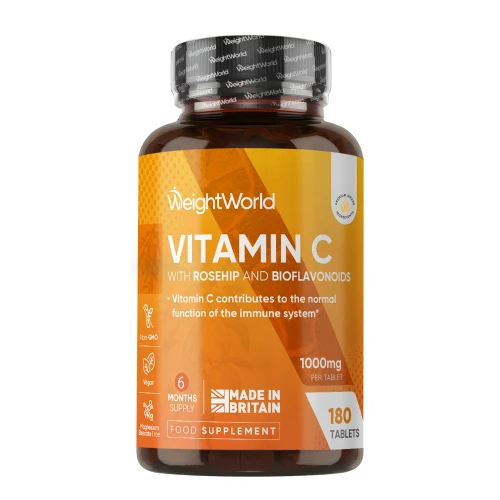 Vitamin C With Rosehip & Bioflavonoids  1000mg 180 Tablets  WeightWorld UK