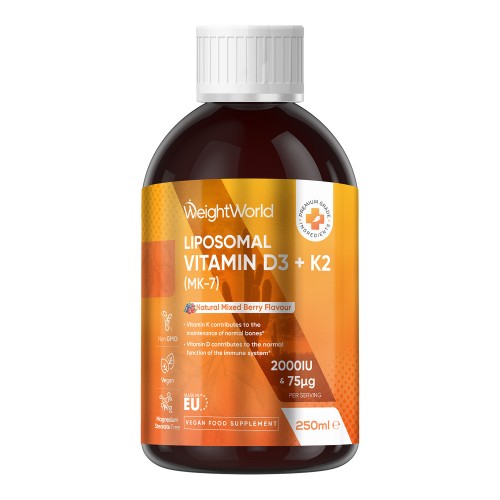 Liposomal Vitamin D3 + K2 - 250ml Premium Liquid Supplement  - Orange Flavour
