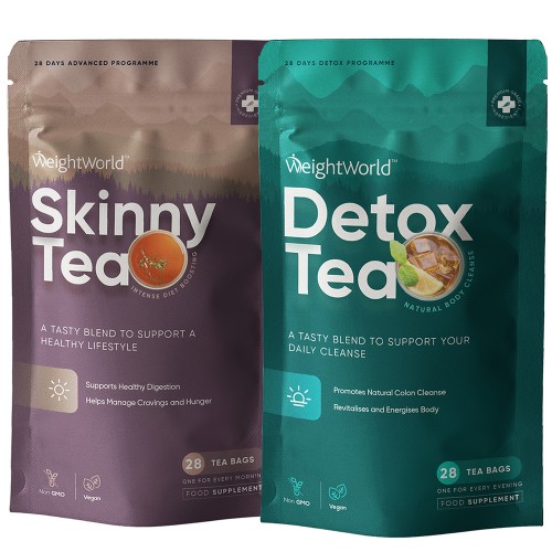 56 Teabags - Teatox Bundle - Detox Tea & Skinny Tea Combo - Morning & Evening Cleansing Teas