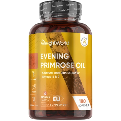 Evening Primrose Oil  1000mg 180 Softgels  WeightWorld UK