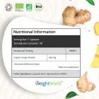 Nutritional information of our organic ginger supplement